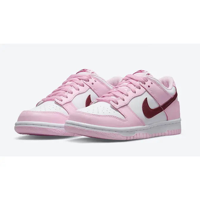 Nike Dunk Low GS Pink Red White | Where To Buy | CW1590-601 | The Sole ...