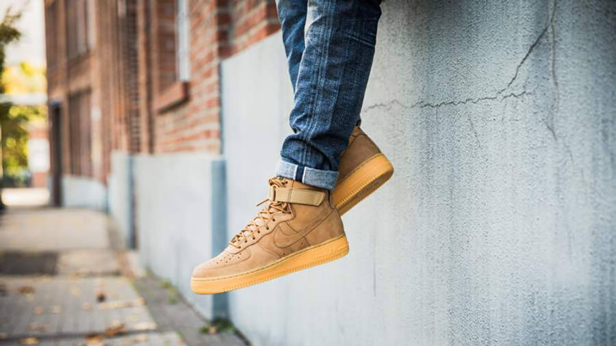 nike air force 1 flax on foot