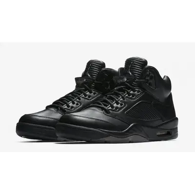 Jordan 5 all sales black leather