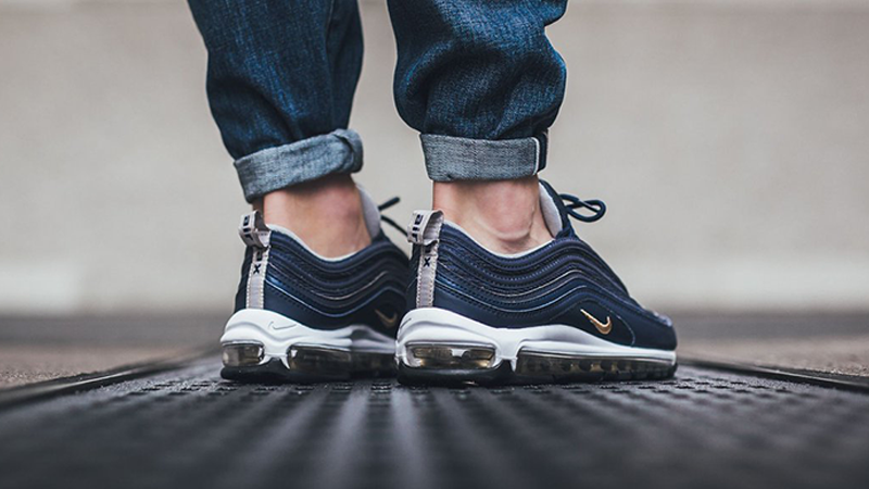 navy blue and gold air max 97