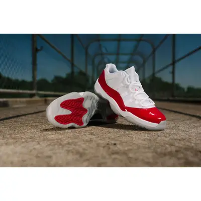 jordan retro 11 low red and white