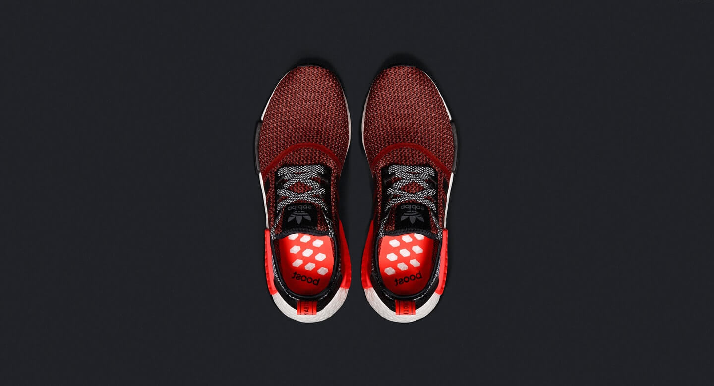 adidas NMD_R1 Black White Lush Red