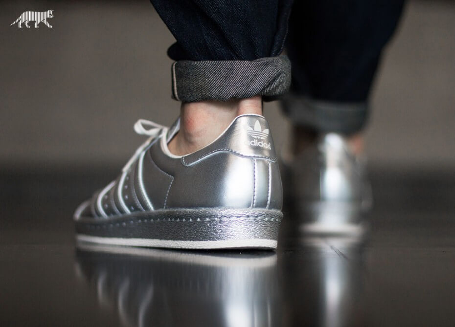 adidas superstar 80s silver trainers