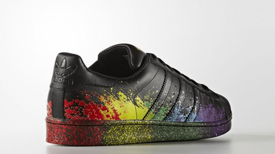 adidas superstar rainbow paint splatter