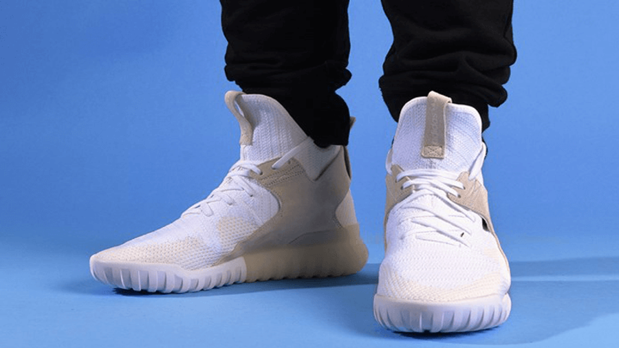 adidas originals tubular x primeknit sneakers in white