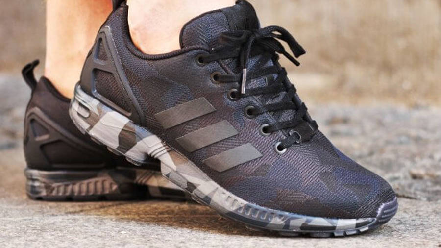 adidas zx flux black and white camo
