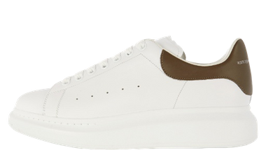 Alexander Mcqueen Raised Sole Low White Leather Brown