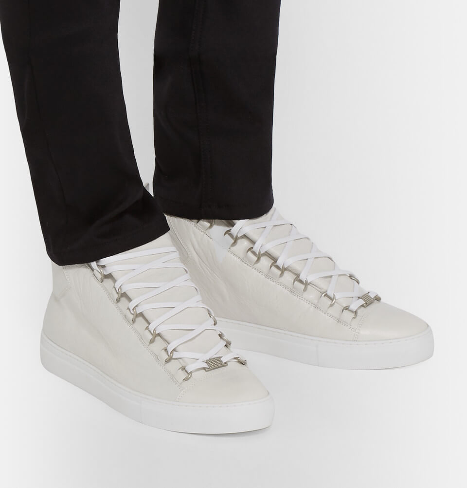 Balenciaga Creased Leather Smooth White