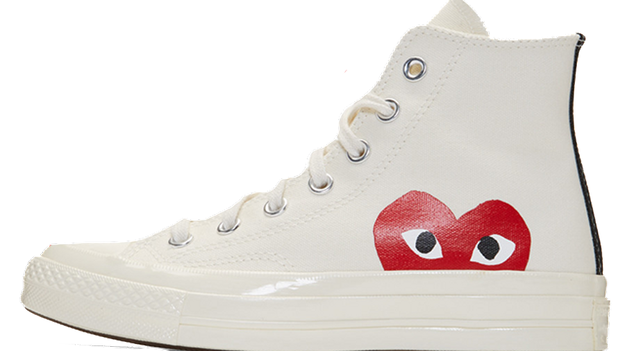 cdg x converse high white