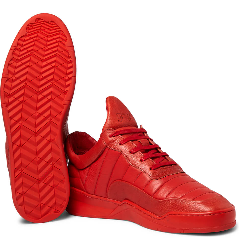 Filling Pieces Low Top Fuse Leather Sneakers Red
