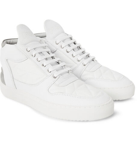 Filling Pieces Nubuck Trimmed Quilted Leather White