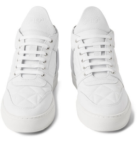 Filling Pieces Nubuck Trimmed Quilted Leather White