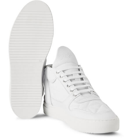 Filling Pieces Nubuck Trimmed Quilted Leather White