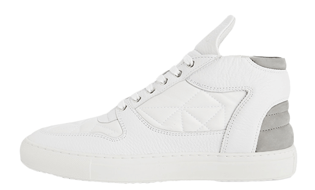 Filling Pieces Nubuck Trimmed Quilted Leather White