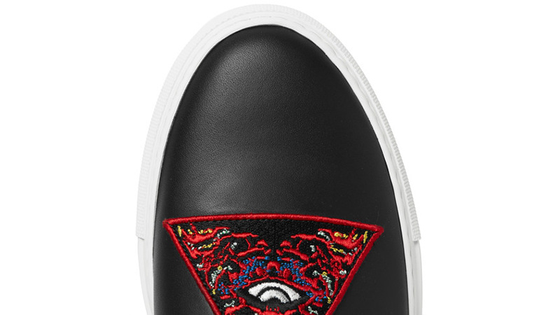 Givenchy Appliqued Leather Slip-On Black