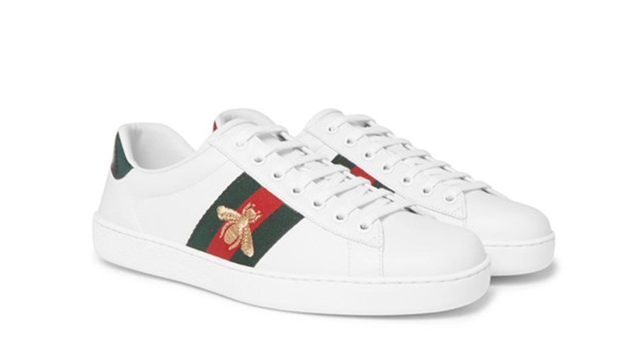 Gucci Ace Embroidered Watersnake Leather White