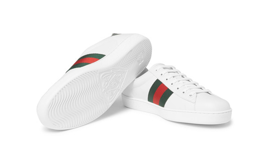Gucci Ace Embroidered Watersnake Leather White