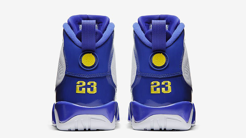 Jordan 9 sale yellow and blue