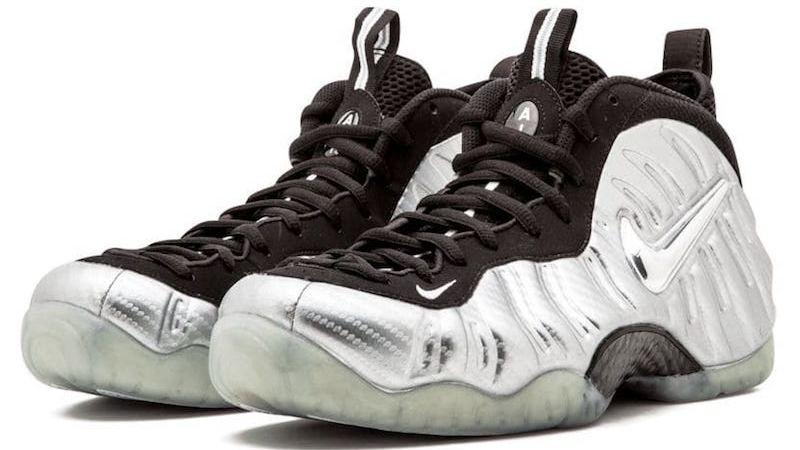 white and silver foamposites
