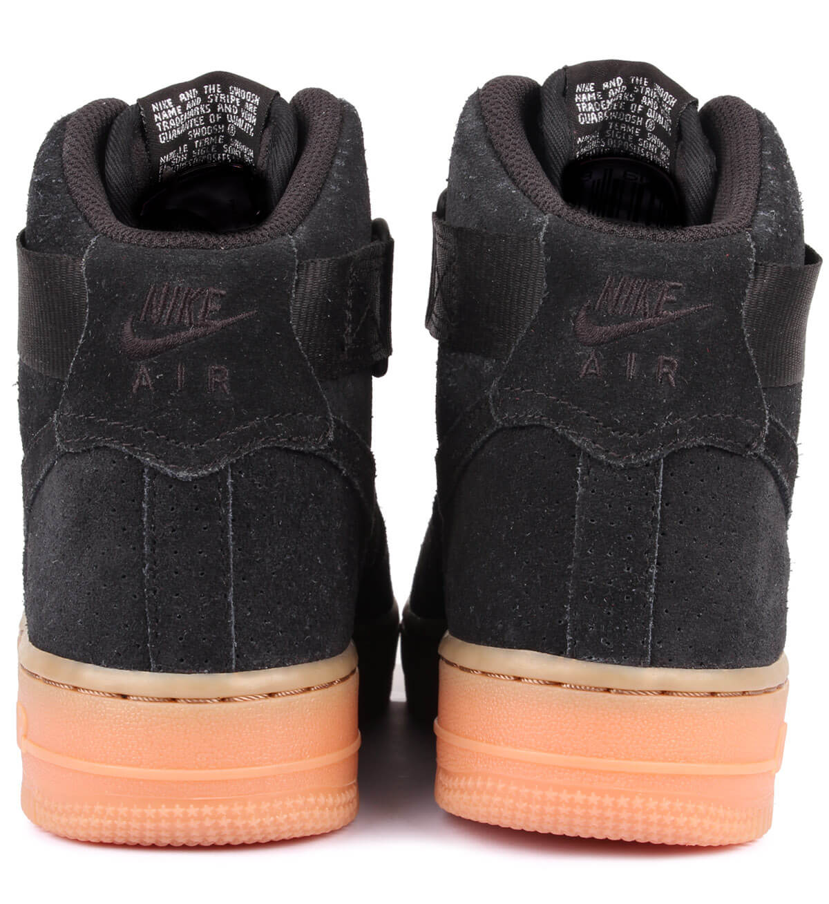 black suede and gum air force 1