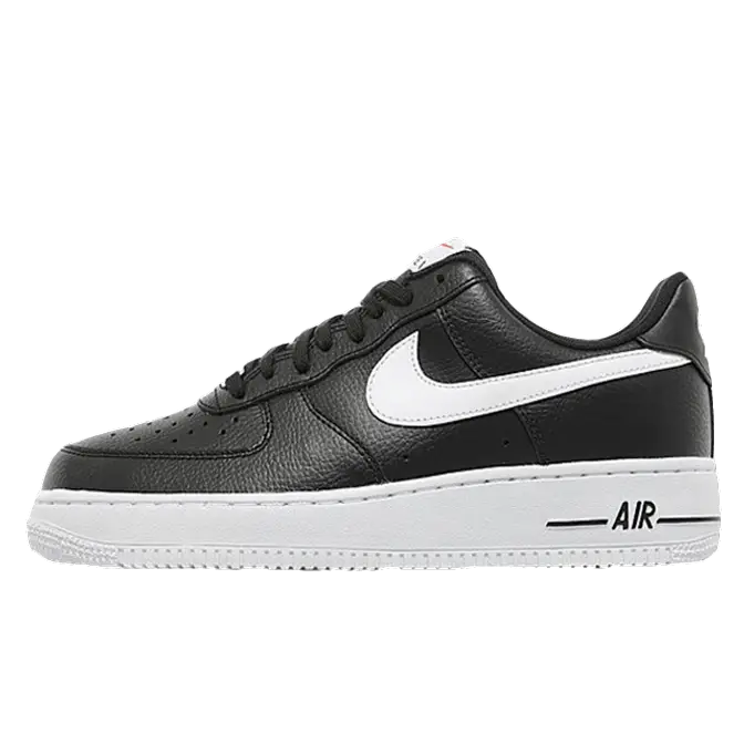 Nike Men Black & White Air Force 1 '07 LV8 1Perforated Leather Sneakers