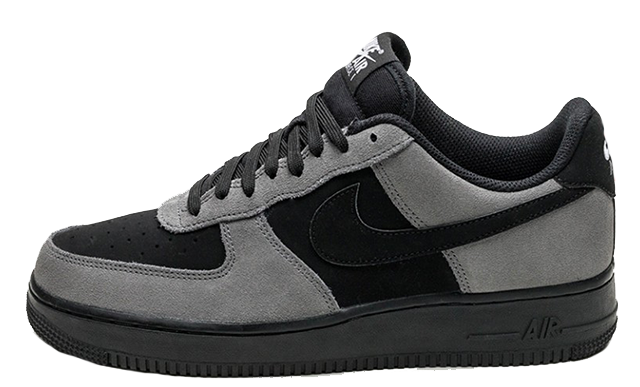 black gray air force ones