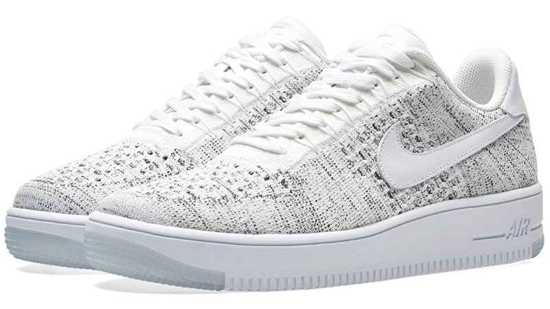 nike air force flyknit low white