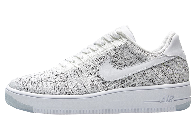 air force flyknit low white