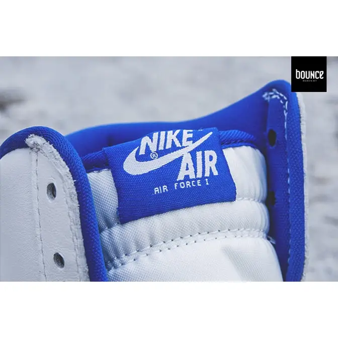 Royal blue air outlet force 1 high top