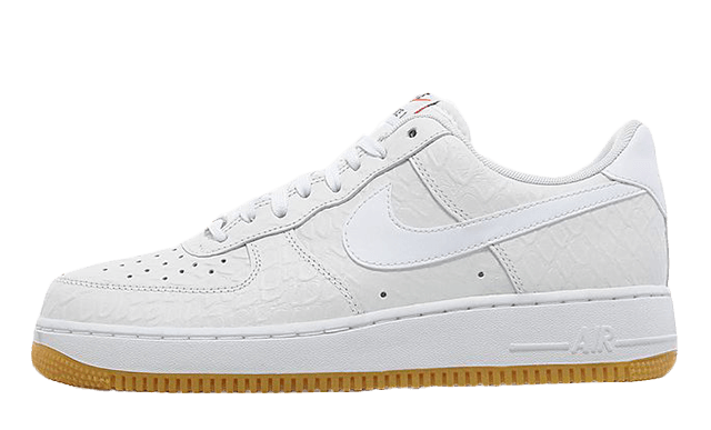 white and black air force 1 with bubble gum sole