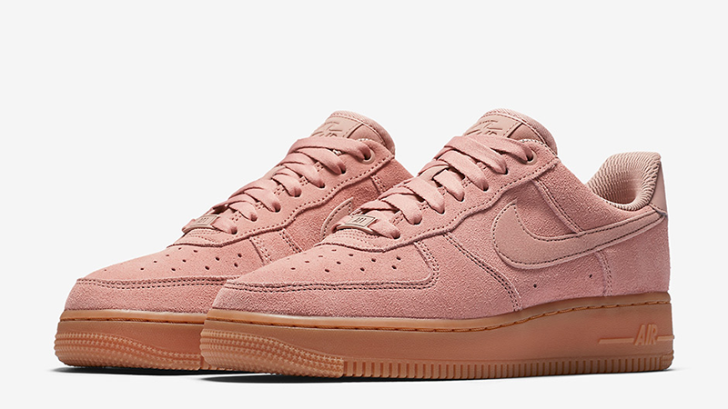 pink suede air forces