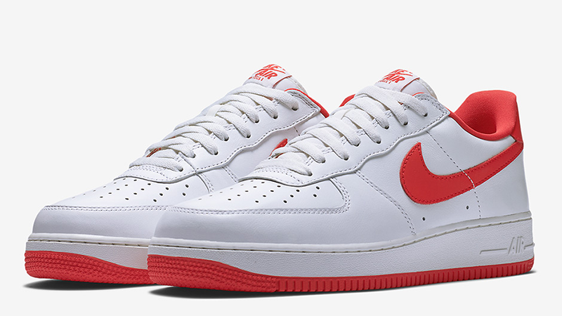 white and red air force 1 low