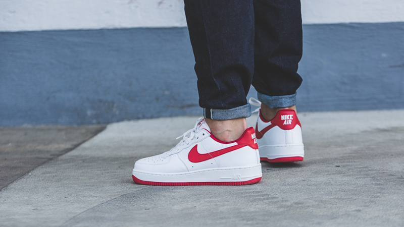 nike air force low red and white