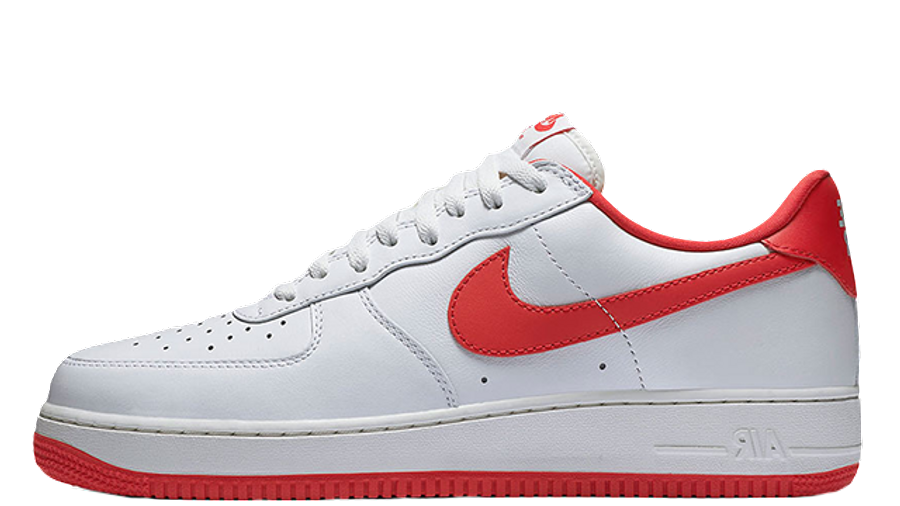 all white air force ones with red bottom