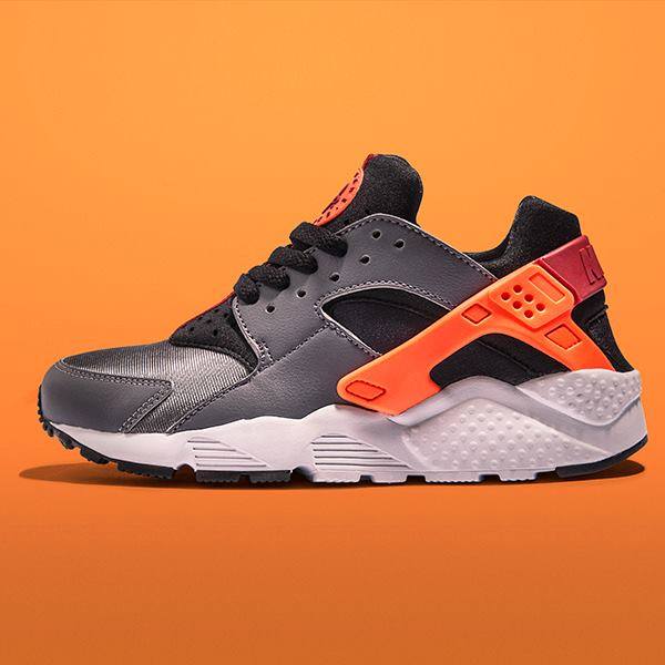 huaraches black and orange