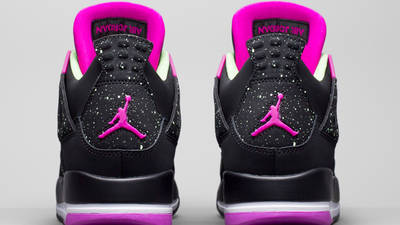 black and neon pink jordans