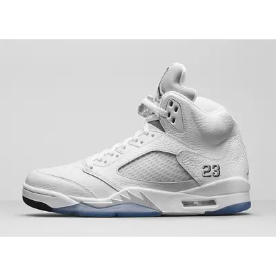 All white jordans 5 best sale