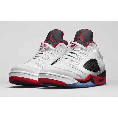 Jordan 5 low fire red hot sale on feet