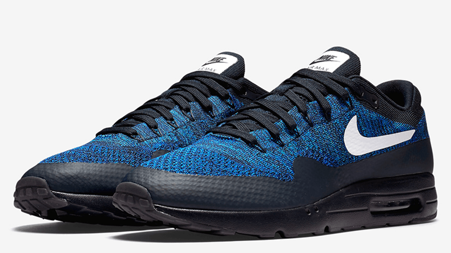 air max ultra flyknit running shoes blue