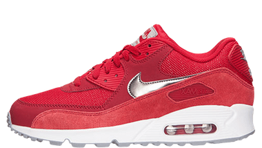 nike air max silver and red