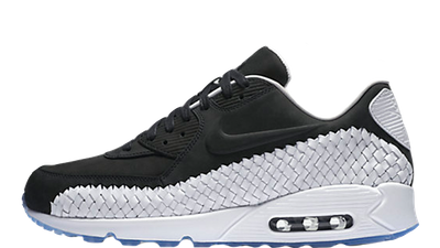 nike air max 90 black suede white stitching