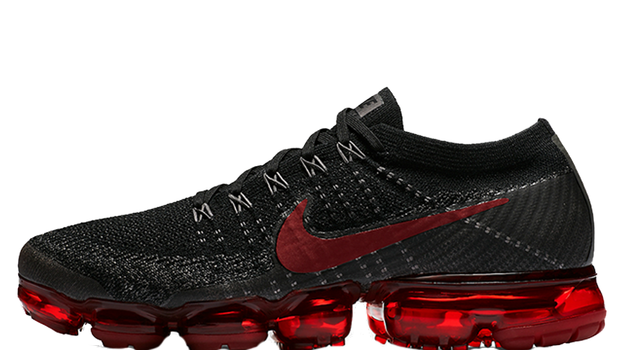 vapormax black with red check