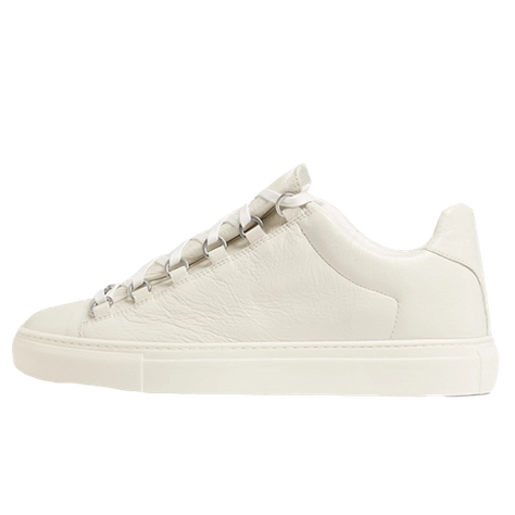 Balenciaga Arena Crinkledleather Sneakers in White  Lyst
