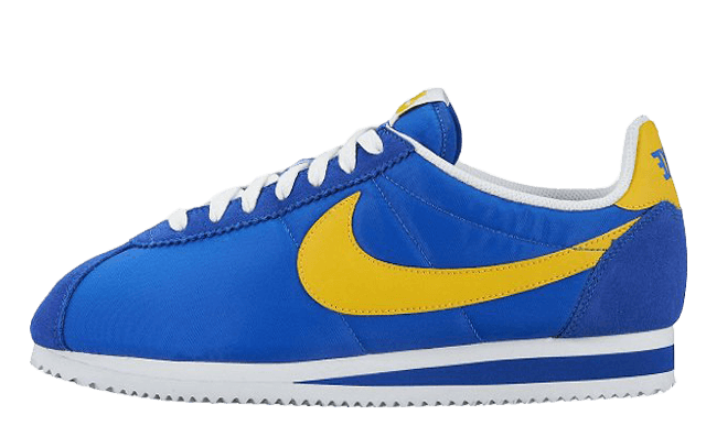 nike cortez blue and yellow