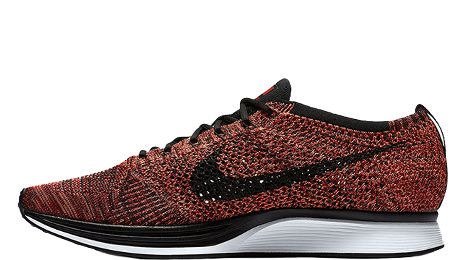 nike flyknit racer black red