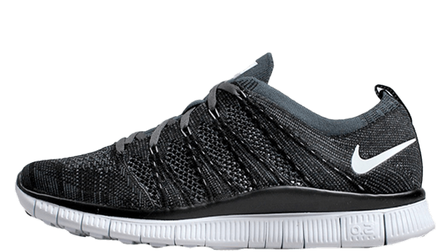nike free flyknit black and white
