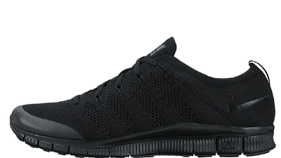 nike free rn flyknit triple black