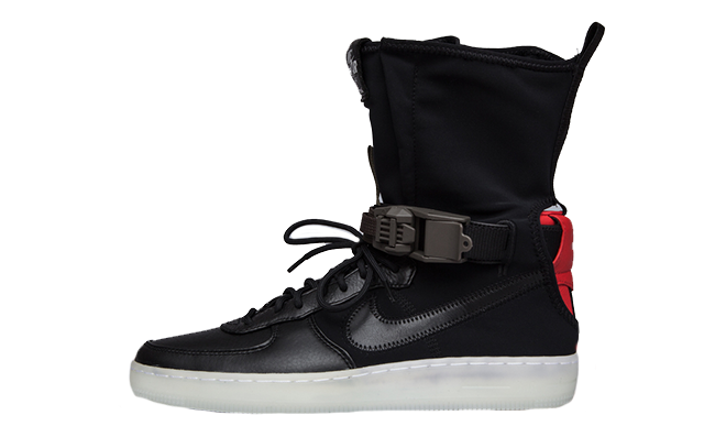 black and red air force ones high top