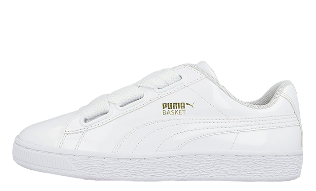 puma basket heart white white