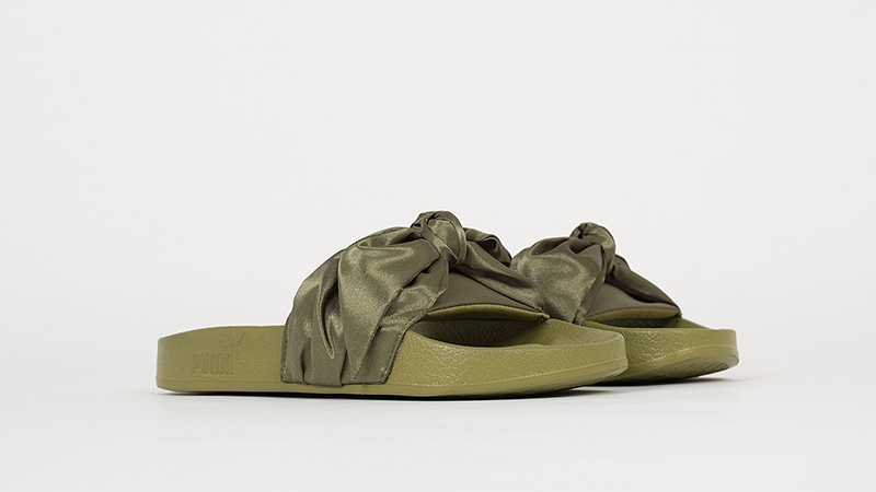 olive green puma slides